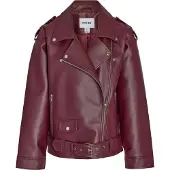 Noisy May Nmpaulina Oversize Biker Jacket Noos - Burgundy - XS