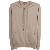 GOBI Cashmere Neuletakki 'Men's Zip-Up Cashmere Hoodie' taupe