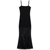 GUESS for woman. W6YK12K4359 Evelyn Black Long Lace Dress (XS), Casual, Party, Polyamide, Sleeveless / Straps