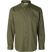 Selected Slmfilip-Performance Slim Ls Shirt Noos - Khaki green - L