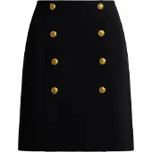 Ralph Lauren Double-Breasted Sablé Wrap Miniskirt - Black - 34