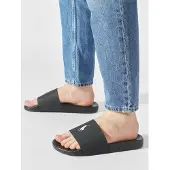 Ralph Lauren Pistokkaat 'Polo Slide' musta / valkoinen