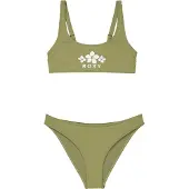 Roxy Solid Active Rg Bralette Set - Khaki green - 176