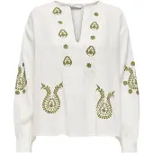 ONLY Onlmoon L/S Emb Top Wvn Noos - Cream - S