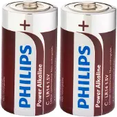 Philips Power Alkaline Akku LR14P2B/10, Kertakäyttöinen akku, C, Alkali, 1,5 V, 2 kpl, 26 mm