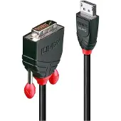 Lindy 41490, 1 m, DVI-D, DisplayPort, Kulta, 2,7 Gbit/s, musta
