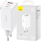 Baseus GaN5 Pro Pikalaturi 2C+U 65W - Valkoinen