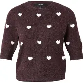 Vero Moda Neulepaita 'VMDoffy Intarsia' viininpunainen / valkoinen