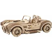 Ugears 3D-kilpa-autopalapeli - - Drift Cobra -kilpa-auto - Mekaaninen puinen mallisarja - 370 kpl