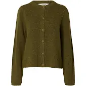 Selected Slwlulu New Ls Knit Cardigan Noos - Khaki green - M