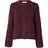 Selected Slwlulu New Ls Knit Cardigan Noos - Burgundy - S