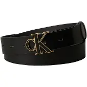 Calvin Klein Vyö 'CK Monogram Buckle' kulta / musta