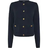 Ralph Lauren Cropped Crewneck Sweater Jacket - Navy - M