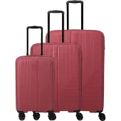 Travelite Air Stripe 4-pyöräinen Matkalaukkusetti 3-osainen Laajennettava Punainen