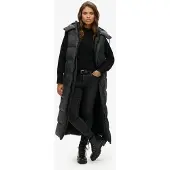Superdry for woman. W5011444A Ripstop hooded waistcoat long black (M), Casual, Polyester