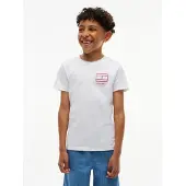 Tommy Hilfiger Paita 'Outline Flag Logo' valkoinen