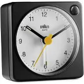 Braun 67023 BC02XBW Klassinen analoginen matkaherätyskello - Musta, Valkoinen