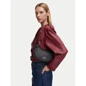 Karl Lagerfeld Autograph Crossbody-laukku Nahka 26 cm Musta