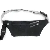INF Koiran talutushihna Hands Free vyötärölaukulla Black