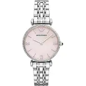 Giorgio Armani Emporio Gianni T-Bar vaaleanpunainen soittaa ruostumaton Naisten katsella AR1779