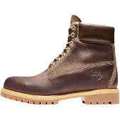 Timberland for man. TB1270972141 Dark brown 6 Inch Premium waterproof leather boots with lace-up closure (46 W), Flat, Laces, Casual