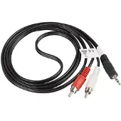 Lanberg Jack 3.5mm - RCA (Cinch) x2 1.5m cable black (CA-MJRC-10CC-0015-BK)