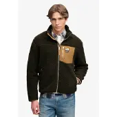 Superdry Fleecetakki 'MOUNTAIN' seepia / tummanvihreä