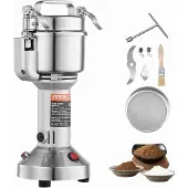Vevor 750g sähköinen viljamyllymylly, nopea 2000W kaupallinen maustemylly, ruostumattomasta teräksestä valmistettu jauhejauhekone, kuiville jyville, mausteille, viljoille, kahville, maissipippurille,