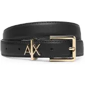 Armani Exchange for woman. 9411824R75900020 Black leather belt (70cm), Casual, Classic