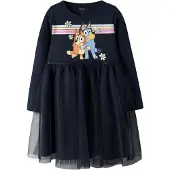 Name it Nmfjean Bluey Ls Tulle Dress Sky - Navy - 92