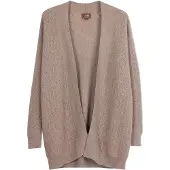 GOBI Cashmere Neuletakki 'Ajour Knit Open-Front Cashmere Cardigan' taupe