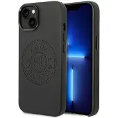 Karl Lagerfeld iPhone 14 Plus Kuori Logo Perforoitu Musta