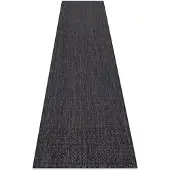 Rugsx Sisal-matto SION A5165A Melange tasokudonta musta 300x70 cm, sopii käytettäväksi terassilla tai parvekkeella, 70x300 cm