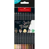 Faber-Castell kolmiomaiset värikynät Black Edition, 12 kpl, kolmiomaiset, mustaa puuta, superpehmeä lyijy upealle - 1 kpl (116414)