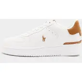 Ralph Lauren for man. 809923071002 Masters Court white leather trainers (44), Flat, Laces, Casual