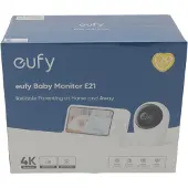 Eufy E21 -itkuhälytin, musta, valkoinen, 4K, telakointiasema, kameravarsi