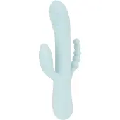 Good Vibes Only - Triple Stimulation Vibe - Soft Silicone - Blue