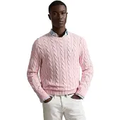 Ralph Lauren Cable-Knit Cotton Sweater - Pink - XL