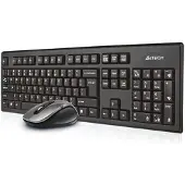 A4Tech 7100N pöytänäppäimistö Mukana hiiri RF Wireless QWERTY English Black