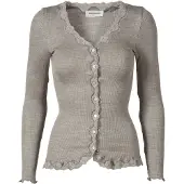Rosemunde Rwbabette Ls V-Neck Regular Lace Ca - Grey - S