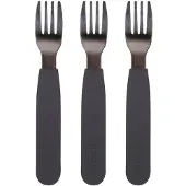 Filibabba Silikone Gafler 3-Pak - Stone Grey - Black - L14CM