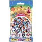 Hama Iron on beads Midi - raidallinen sekoitus 1000 helmeä (6 väriä) (00207-90)