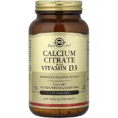 Solgar - Kalsiumsitraatti D3-vitamiinilla (120 tablettia)