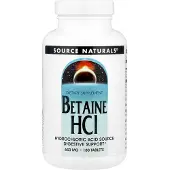 Source naturals Betaiini HCl 650 mg, 180 tablettia