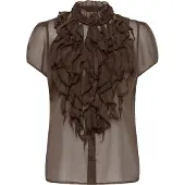 Saint tropez Liljasz Crinkle Ss Shirt - Brown - M
