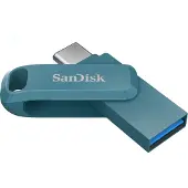 SanDisk 64GB Ultra Dual Drive Go, 3.2 Gen1 USB-A+C -muistitikku, jopa 300 MB/s, Navagio Bay/turkoosi