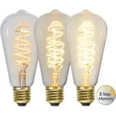 Star Trading LED-lamppu E27 ST64 Decoled Spiraali Clear 3-step memory