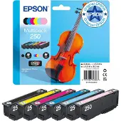 Epson 250 -mustekasettipakkaus, musta/syaani/vaaleasyaani/magenta/vaaleamagenta/keltainen, 6 kpl