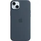 Apple iPhone 15 Plus silikonikuori MagSafella, myrskynsininen