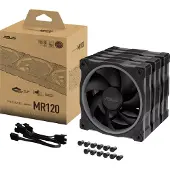 Asus Prime MR120 PWM ARGB -tuuletinsarja, 120 mm, liukulaakeri, 3 kpl, musta